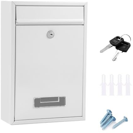 Post box, Letter Box for Outside, Waterproof Wall Mounted Letterbox for Mails Stylish Secure Mailbox Wall Mounted for Home and Office