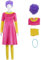 Windskids Marge Kostüm Damen Cosplay Maggie Simpson Langarm Kleid mit Hose Perücke Halskette Set für Fancy Dress Up Halloween Karneval Party Geburtstag Maskerade Performance Verkleidung