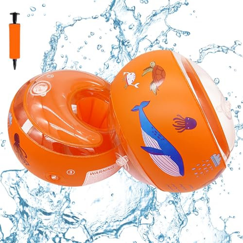 JXAXD Schwimmflügel Kinder 1-6 Jahre, Schwimmflügel Kinder mit 3 Unabhängigen Airbags, 10-20kg, Schwimmring für Anfänger für Mädchen Jungen, S