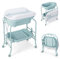 COSTWAY 4 in 1 Wickeltisch klappbar mit Badewanne, tragbare Wickelkommode mit Wickelauflage, mobile Wickelstation mit Universalrädern für 0-12 Monate Baby, bis 35 kg belastbar (Blau)