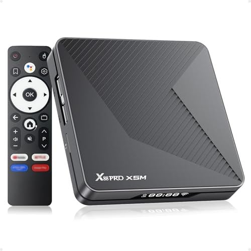 Android 14.0 TV Box 2025, Android Box 4GB RAM 32GB Storage, 4K Tv Box with S905X5M 2.0GHz Quad-core CPU WiFi 6 2.4G/5.8G Dual-WiFi 1000M Ethernet BT 5.0 USB 3.0 3D HDR10+ Smart Box for TV with Remote