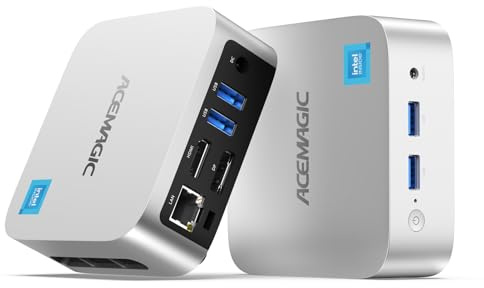ACEMAGICIAN V1 Mini PC Ιntel Twin Lake N150(Bis zu 3,6 GHz),16GB DDR4 1TB M.2 2280 SSD Micro Desktop Computer Support Dual HDMI+DP,USB3.2
