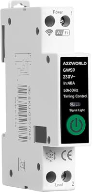 Interruptor WiFi modular 40 A 220 V, 1 módulo DIN Slim, App Tuya Smart Life, control remoto y temporizador programable, memoria de estado y función temporizador