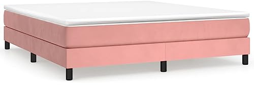 pokgdf Boxspringbett mit Taschenfederkernmatratze in Rosa 180x200 cm samtweich Samtbezug