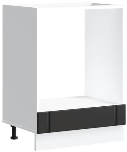 Qnhdfrt Lucca - Mueble de cocina para horno, mueble bajo de madera, armario de cocina compacto, negro, 60 x 46 x 81,5 cm