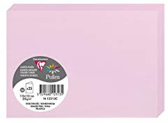 Clairefontaine 12313C Packung mit 25 Doppelkarten Pollen, 210g, in Format C6, 110 x 155mm, bonbonrosa