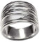 SILBERMOOS Damen Ring Faltenring Falten Wellen gefaltet breite Struktur matt glänzend Sterling Silber 925, Größe:56