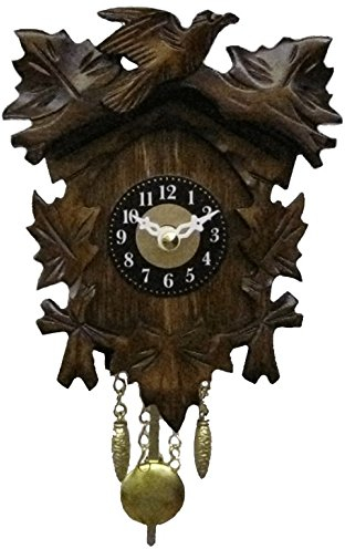 Eble Miniatur Schwarzwalduhr mit batteriebetriebenem Quartzwerk und Kuckucksruf 17525