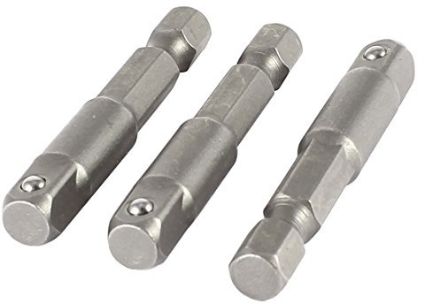sourcing map 3 PCS Impact Driver/Bohrmaschine 1/10,2 cm Hex Schaft auf 1/10,2 cm Socket Adapter Set de