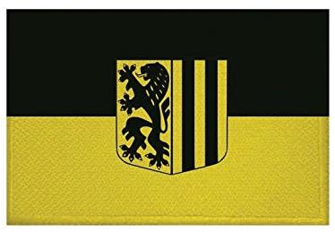 U24 Aufnäher Dresden Fahne Flagge Aufbügler Patch 9 x 6 cm
