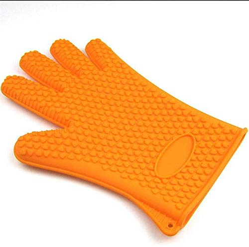 UMIGAL GLOVES Barbecue Handschuhe, Silikon Heat Resistant Grill Zubehör & Home Kitchen Tools für Ihre Indoor & Outdoor Bedürfnisse Kochen, Einsatz als Grillfleisch Turner oder Topflappen (Orange)