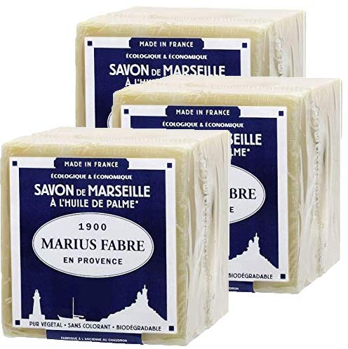 Marius Fabre – Marseille Savon avec l'huile d'olive, 200 gr – Lot de 3 Cubes 200 gr