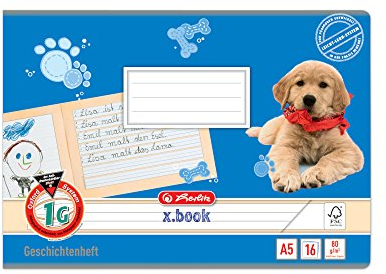 5 Geschichtenhefte / A5 quer / 1. Schuljahr / 16 Blatt / Lineatur 1G