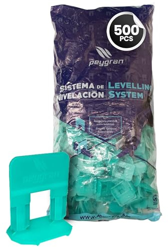 Peygran Tile Leveling System 1/8 (3MM): 500 Clips. Lippage Free Tile and Stone Installation for PRO and DIY. The Most Precise and Reliable Tile Leveling Clips on The Market.