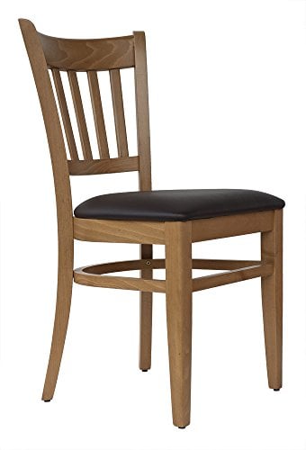 abritus Set 2 Stühle Küchenstuhl Wohnzimmerstuhl Esszimmerstuhl Stuhl mit Rücklehne Holz Buche massiv Honig-Eiche Polster Kunstleder, fertig montiert. Belastbarkeit 150 kg *T002-2.Wahl