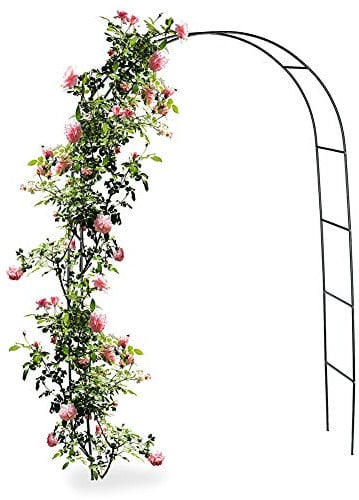 BAKAJI Arco Da Giardino Supporto Per Rose Piante Rampicanti In Metallo 140 x 35 x 240H Colore Verde Scuro