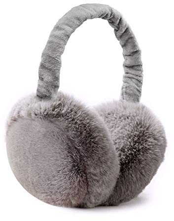 omitium Ohrenwärmer, Winter Ohrenwärmer Faltbare Verstellbarer Plüsch Earmuffs Bequemer weicher für den Winter Reiten Warme Ohrenschützer für Damen und Herren (Grau)