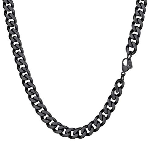 PROSTEEL Stainless Steel New Black Chain Design for Men and Women Necklace Curb Chain