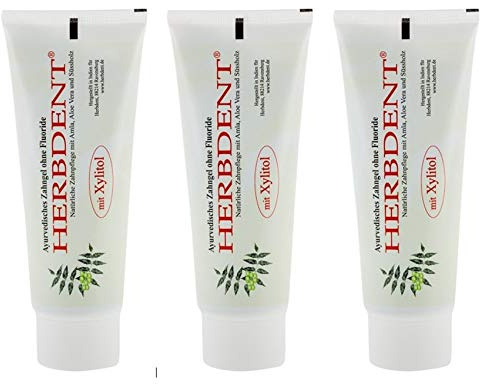 Herbdent Ayurvedisches Zahngel Xylitol Fluoridfrei 3x 80ml