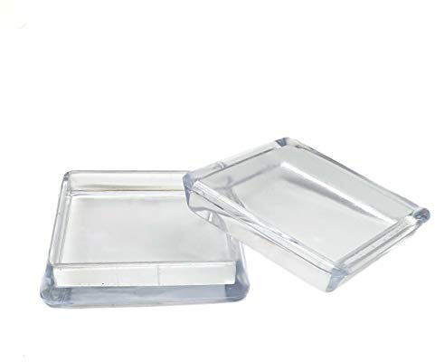 Enkotrade 4 Stück Möbeluntersetzer für eckige Möbelfüße, 50x50 mm, Möbelschutz, Möbelgleiter, Stuhlgleiter, Bodenschoner