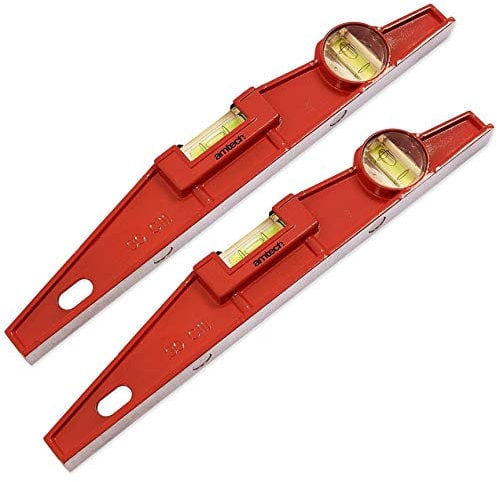 2X Magnetic Base 12/300mm Spirit Levels with Horizontal & Vertical Vials, Ideal for Builders Scaffolding & Pipework