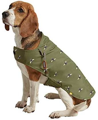 Rosewood x Joules Khaki Bee Print Raincoat for Dogs, Large, Washable, Lightweight, Water-Resistant Dog Coat for Large Dogs