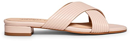 Pala Sandalias Planas Nude con Tiras Cruzadas