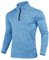 KEFITEVD Wanderpullover Herren Atmungsaktiv Fleece Langarmshirt Sport Shirt Winter Ski Shirt Laufoberteil Stehkragen Fahrrad Pullover Lauf Bekleidung Männer Hellblau L