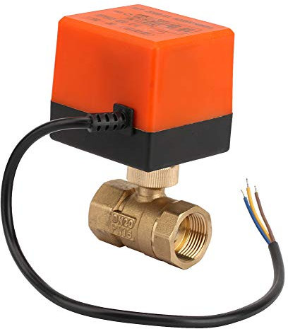 Kugelhahn, motorisierter Messingkugelhahn 2-Wege-Elektroventil 3-Draht 1-Punkt-Steuerung G3/4 DN20 AC220V Elektrische Position Motorisierter Kugelhahn