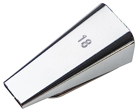 vhbw Schrägbandformer 18 mm für Nähen, Quilten - Bias Tape Maker, Edelstahl/Kunststoff, Rot, Silber