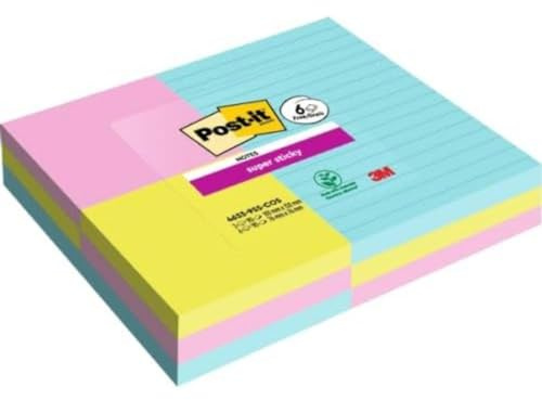 Post-it Super Sticky Notes, 9 Blöcke (810 Blatt), Gemischte Größen | Selbstklebende Haftnotizen mit Stärkerer Haftung, Klebezettel für Bürobedarf, Erinnerungen & To-Do-Listen; Repositionierbar