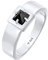Kuzzoi Siegelring Herrenring mit Onyx-Edelstein, 925 Sterling Silber poliert, massiver Silberring mit Edelstein (5 mm) schwarz, Ring für Männer, Ringgröße 62, 0612661721_62