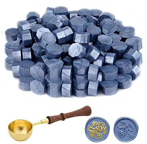 ASTARON 100 Pcs Sealing Wax Beads, Colorful Wax Seal Kit with Melting Spoon, Perfect for Invitations, Envelopes, Wine Packages & Gift Wrapping