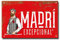 Madri Beer Metal Bar Sign - Fixings Included - Bar Accessories for Home Pub or Outdoor Garden Bar Wall Plaque Man Cave Gift Metal Bar Signs Memorabilia bar sign 20cm x 15cm, Red