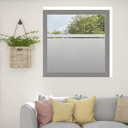 Kiwistar UG Glasdekorfolie - 100 cm lang - Fläche mit dünnem Streifen Fensterfolie Sichtschutzfolie Milchglas selbstklebend für Bad Dusche Badfenster Blickdicht Büro Terasse Klebefolie