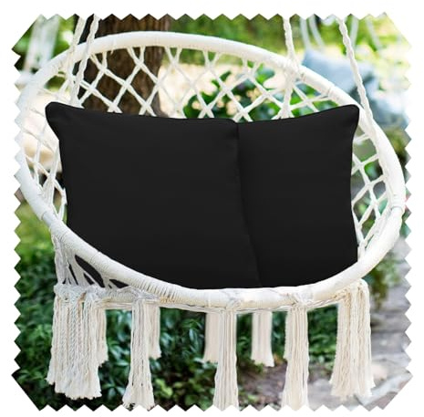 NOVELY® Outdoor Dekokissen im 2er-Set (45 x 45 cm) mit Füllung und verdecktem Reißverschluss, aus wasserabweisendem Oxford 210D | Farbe: 03 Schwarz
