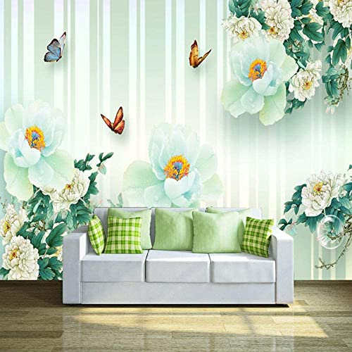 Wandbild Fototapete - Pfingstrose Blume Schmetterlingsblume - Tapete Zum Abziehen Und Aufkleben - Selbstklebendes 3D-Wandbild - 3D-Wandaufkleber Für Das Schlafzimmer - 3D-Wandkunst-Poste 400x280 cm