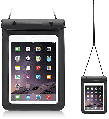 7-8.7 Inch Tablet Universal Waterproof Bag Case Dry Pouch with Lanyard for Samsung Galaxy Tab A7 Lite 8.7’’, Tab A 8.0’’, iPad Mini 4, Mini, Kindle 2022/Kindle Paperwhite/Oasis/Keyboard/Kindle Fire 7