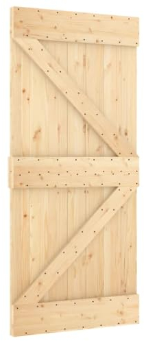 vidaXL Puerta NARVIK madera maciza pino 95x210 cm, puerta interior, puerta de granero corredera, puerta de granero moderna, puerta corredera