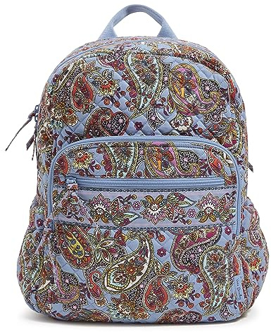 Vera Bradley Damen Campus-Rucksack aus Baumwolle Büchertasche, Provence Paisley, Einheitsgröße