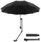 WILRAY UPF 50+Verstellbarer Regenschirm, Golfschirm mit verstellbarer universeller Klemme, für Stühle, Golfbeutel, Kinderwagen, Rollstuhl, Terrasse, tragbare Regenschirme (Black-M)