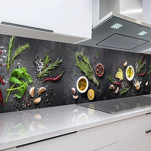 Rodnik Küchenrückwand robuste ABS-Kunststoff Platte Monolith in Deluxe Qualität, Direktdruck. MOTIVAUSWAHL (Gewürze)