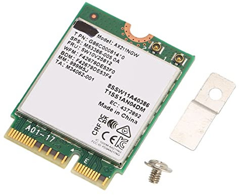 AX210NGW Wireless WiFi Karte, M.2 Netzwerkkarte M.2 Key E CNVio 2 Triple Frequency 802.11ac, 2400Mbps Netzwerkadapter für Laptop Unterstützung 10