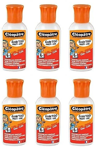 CLÉOPÂTRE Lot de 6 Colles liquide École'too en 60 gr