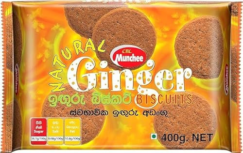 Seelans Superstore Munchee | Ginger Biscuits 400g X 4 pack | Indian Origin | Tasty and Healthy | Highly Nutritive