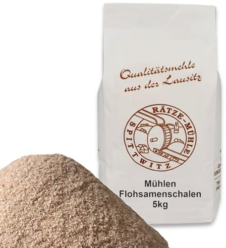 Rätze-Mühle Flohsamenschalen 5kg in Premium Qualität - Zur Unterstützung einer ballaststoffreichen und gesunden Ernährung - geschmacksneutral 5000g