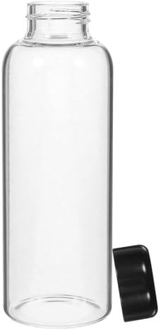 Luxshiny Wasserflasche Aus Glas 400 Ml Durchsichtig Wiederverwendbare Saftflaschen Behälter Zum Mitnehmen Trinkflaschengläser Auslaufsichere Milchflasche Für Getränke Limonaden Kaffee Tee