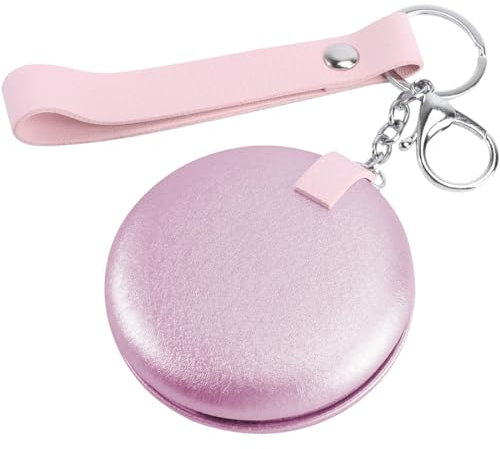 GOOMICK Miroir Compact Grossissant Porte-Monnaie avec Grossissement, Miroir de Voyage Rose à Double Face pour Le Maquillage, Petit Miroir de Poche de 7.5cm (Champagne Rose)