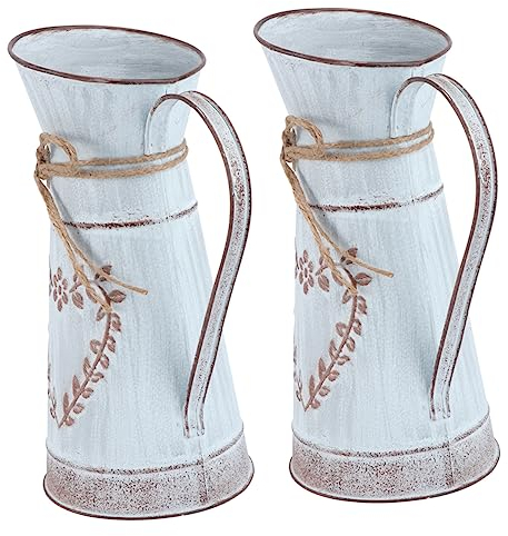 Gogogmee 2pcs Flower Bucket Classic Heart Shape Planter Bucket for Flower Arrangement Home Decor