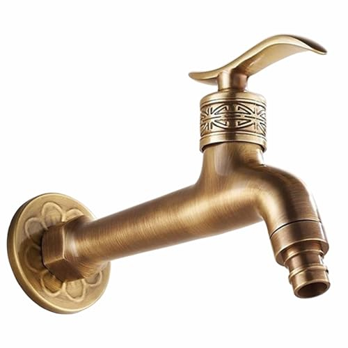 SXWYLZ Vintage Garten Outdoor Garten Wasserhahn Garten Wasserhahn Wandmontage Wetterhahn für Garten Wasserhahn für den Außenbereich,Antike Farbe